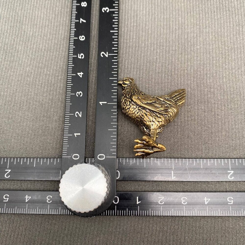 Brass Hen Figurine Miniature Fertility Totem Altar Decor Spirit Animal 1970s Sty - Picture 4 of 4